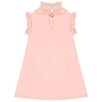 Girls Pink Ruffled Dress